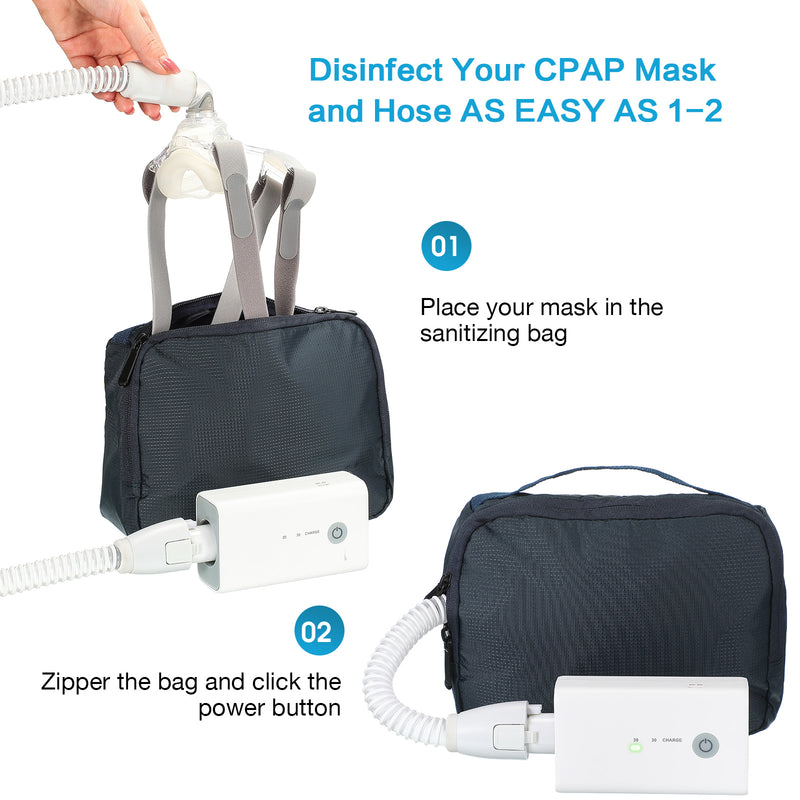 FREYAT® CPAP Cleaner and Sanitizer-Ozone Portable Travel Disinfector Machine (Gray White Color)